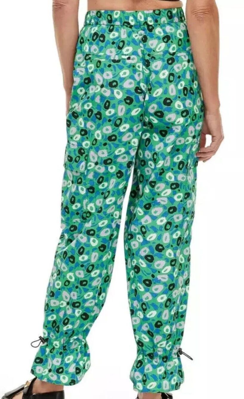 Diane von Furstenberg Target Utility Jazz Dot Green Cargo Pants size XXS NWT - Picture 2 of 8